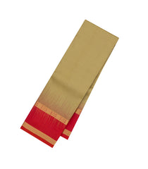 Sandal Handloom Soft Silk Saree With Zari Checks & Contrast Border-SO4436