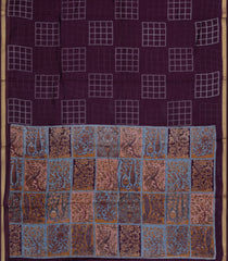 Dark Maroon Printed Art Chanderi Saree With Zari Border-BL5010
