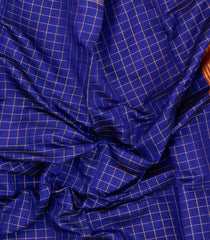 Blue Woven Tussar Silk Saree With Checks & Contrast Border-TU3245