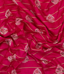 Magenta Printed Synthetic Dola Silk Saree With Zari Stripes & Border-BL5029