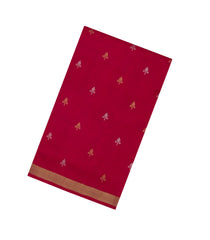 Red Handloom Uppada Silk Saree With Buttas & Meena Pallu-UP0348