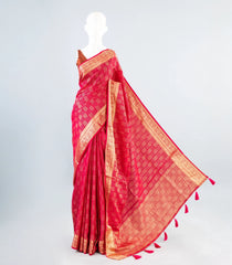 Red Woven Art Dola Viscose Saree With Zari Motifs & Contrast Pallu-BL3952
