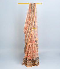 Beige Woven Art Kota Silk Saree With Printed Floral Motifs-BL3751
