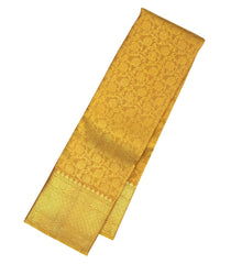 Gold Handloom Kanchipuram Silk Saree With Floral Vine Motifs-KA12145