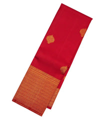 Red Handloom Kanchipuram Silk Saree With Floral Buttas-KA12349