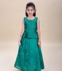 Teal Green Festive Kids Pavadai Set-PM2101