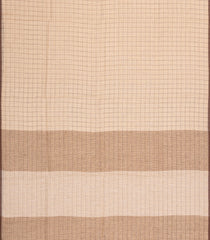 Taupe Woven Linen Saree With Checks-LI0727