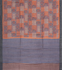Rust Printed Pure Silk Saree With Floral Motifs-PS0773
