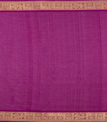 Rust Handloom Silk Cotton Saree With Zari Stripes & Buttas-SC3982