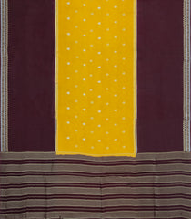 Mustard Woven Blended Viscose Saree With Buttas & Contrast Border-BL5597