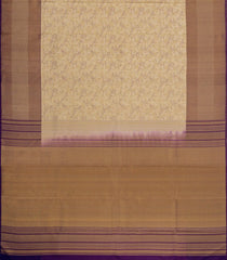 Beige Handloom Kanchipuram Silk Saree With Meena Floral Motifs-KA14552