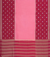 Light Peach Woven Blended Viscose With Contrast Border-BL5575