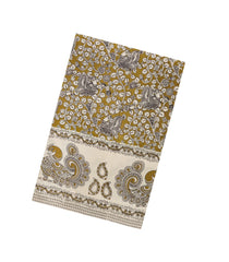 Oil Mustard Printed Kalamkari Cotton Saree -KAL1239
