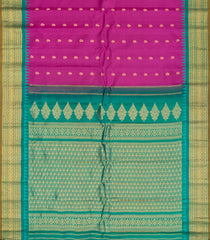 Magenta Handloom Gadwal Silk Saree With Buttas & Contrast Border-GA0166