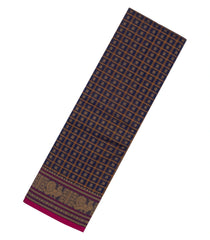 Lilac Handloom Kanchi Cotton Saree With Checks & Buttas-KC1589