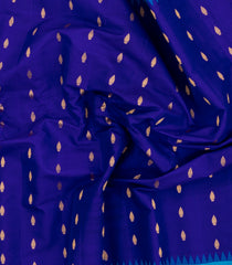 Blue Handloom Gadwal SICO Saree With Cotton Body & Silk Border-GA0385