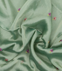Aquamarine Embroidered Synthetic Tissue Saree With Floral Motifs-SY0566