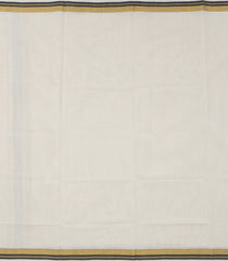 Off White Handloom Kerala Cotton Saree With Black Border-KEC1051
