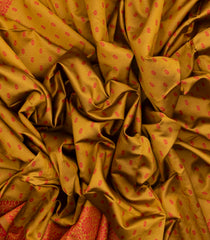 Mustard Woven Art Dupion Silk Saree With Floral Motifs-BL3910