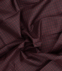Black Handloom Kanchipuram Silk Saree With Silk Checks-KA15701