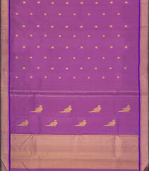 Purple Handloom Kanchipuram Silk Saree With Vairaoosi & Buttas-KA15517