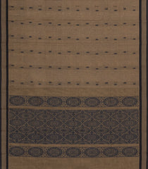 Dark Beige Woven Rasipuram Cotton Saree With Floral Buttas-RA2566