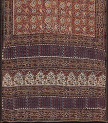 Maroon Handloom Chanderi Cotton Saree With Printed Motifs-CC1368