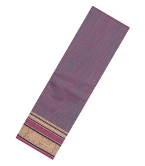 Dusty Pink Handloom Kanchi Cotton Saree With Zari Stripes-KC1843
