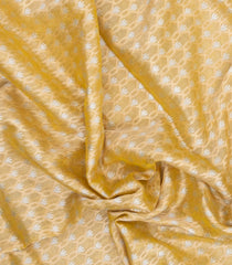 Yellow Handloom Banarasi Tissue SIlk Saree With Floral Motifs-BE1843