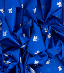 Blue Woven Dupion Silk Saree With Floral Buttas-DS0523