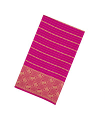 Hot Pink Woven Synthetic Dola Silk Saree With Zari Stripes-BL5718