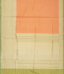 Peach Handloom Banarasi Tissue Silk Saree With Contrast Border-BE1500