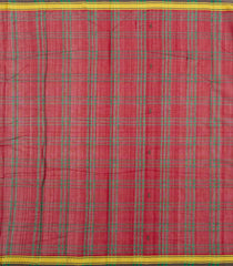Crimson Woven Kadappa Cotton Saree With Checks-KN0739