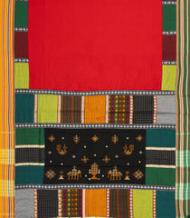 Red Woven Poly Cotton Saree With Kasuti Hand Embroidery -PY1283