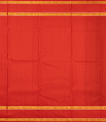 Bottle Green Handloom Korvai Kanchipuram Silk Saree With Red Border-KA14517