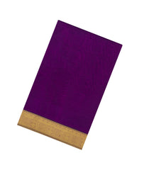 Purple Handloom 9 Yards Silk Cotton Saree With Contrast Border-SC4444