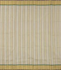 Off White Handloom Kerala Cotton Saree With Meena Stripes-KEC1057