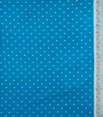 Blue Woven Art Dupion Saree With Meena Floral Motifs-BL4748