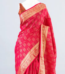 Red Woven Art Dola Viscose Saree With Zari Motifs & Contrast Pallu-BL3952