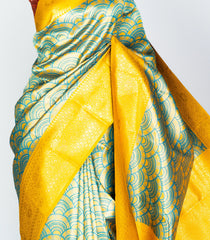 Yellow Woven Blended Tissue Silk Saree With Elephant Motifs-BL3894