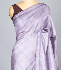 Grey Woven Synthetic Dola Silk Saree With Printed Blouse-BL4456