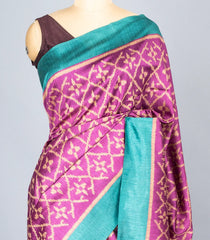 BubbleGum Pink Woven Synthetic Dupion Saree With Bird Motifs & Contrast Border-BL4477