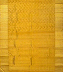 Gold Handloom Kanchipuram Silk Saree With Floral Vine Motifs-KA12145