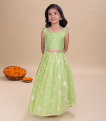 Lime Green Festive Kids Pavadai Set-PM2098