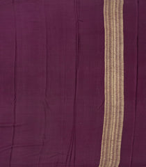 Dark Magenta Mysore Crepe Silk Saree With Zari Stripes-MS3118