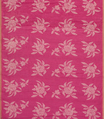 Magenta Printed Art Linen Saree With Geometric Motifs-SY0600