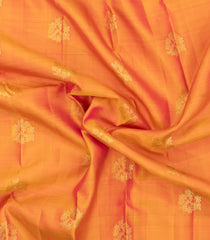 Orange Woven Pure Silk Saree With Buttas & Contrast Border-EC2569