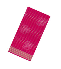 Hot Pink Printed Synthetics Dola With Zari Stripes -BL5247