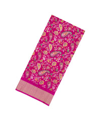 Pink Printed Synthetic Dola Silk Saree With Zari Border-BL5729