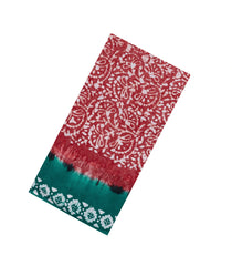 Red Printed Jaipur Cotton Saree With Floral Motifs-JC1536